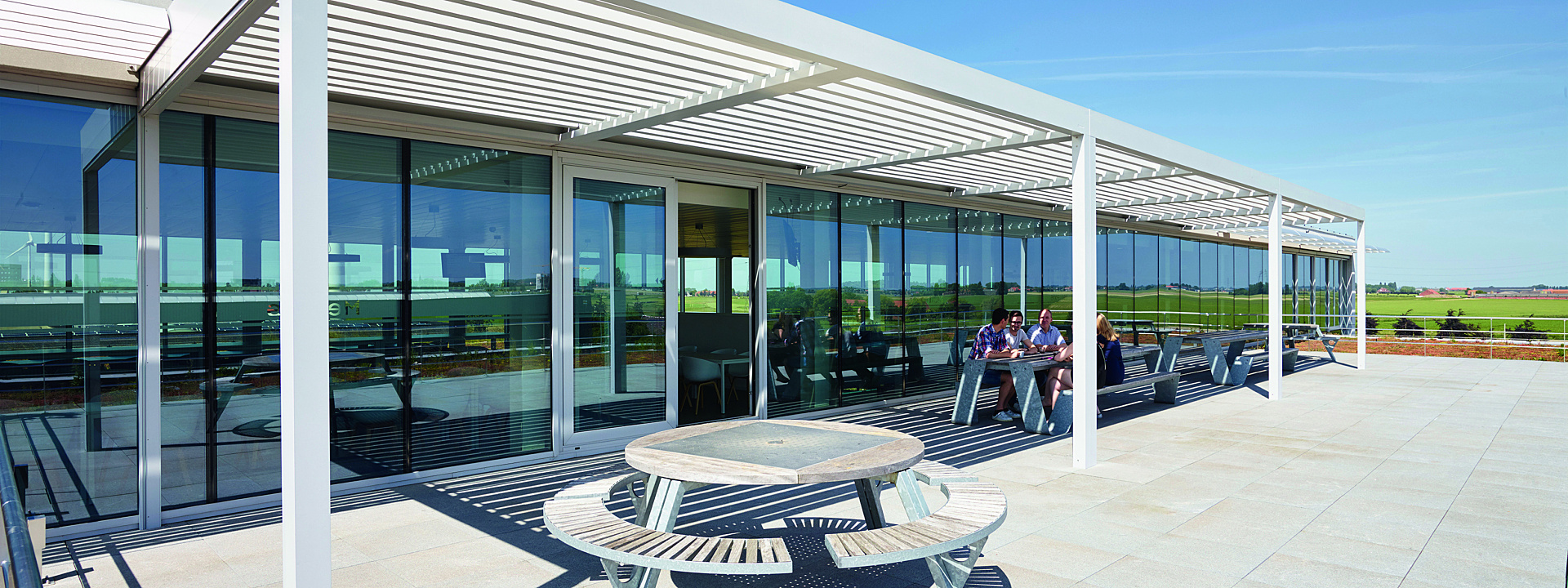 Slat Awning | BoxPop with Outdoor Seating
