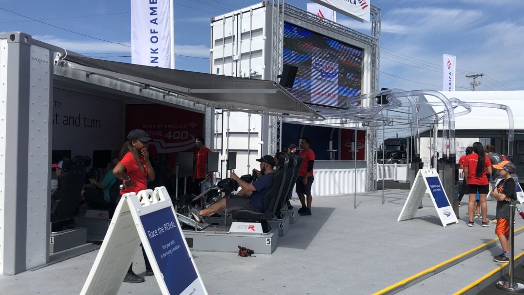 People at the Octagon Roval 400 BoxPop® activation