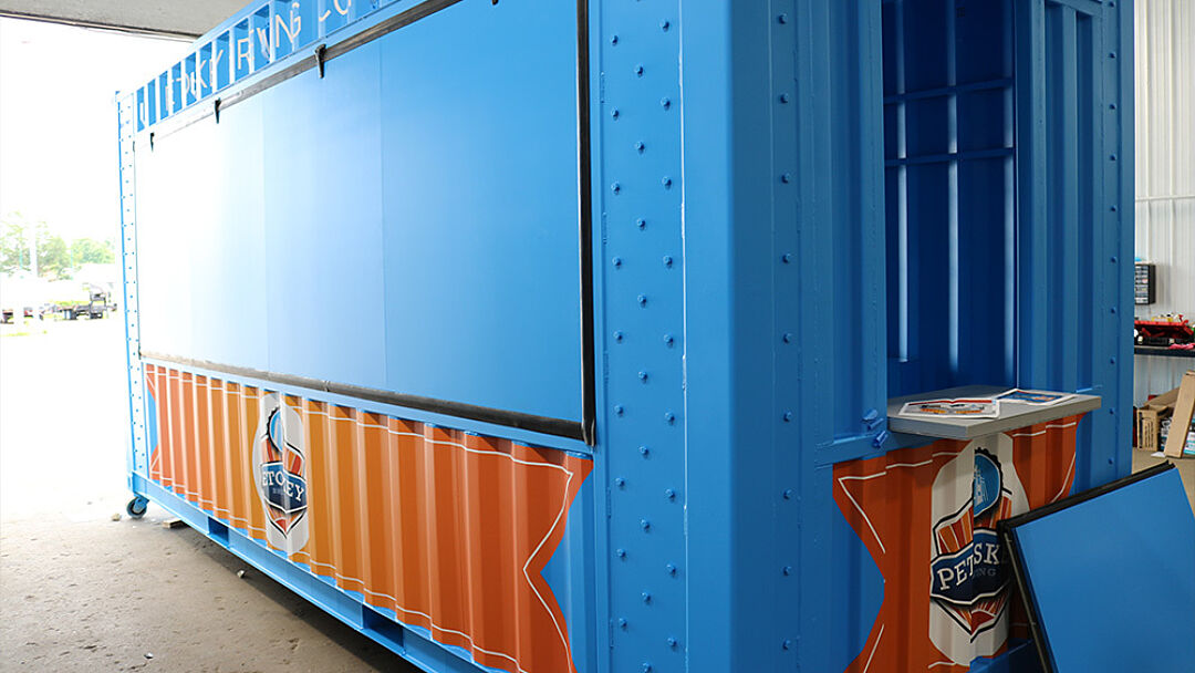 Side shot of behind the scenes of the of the Petoskey Brewing BoxPop®
