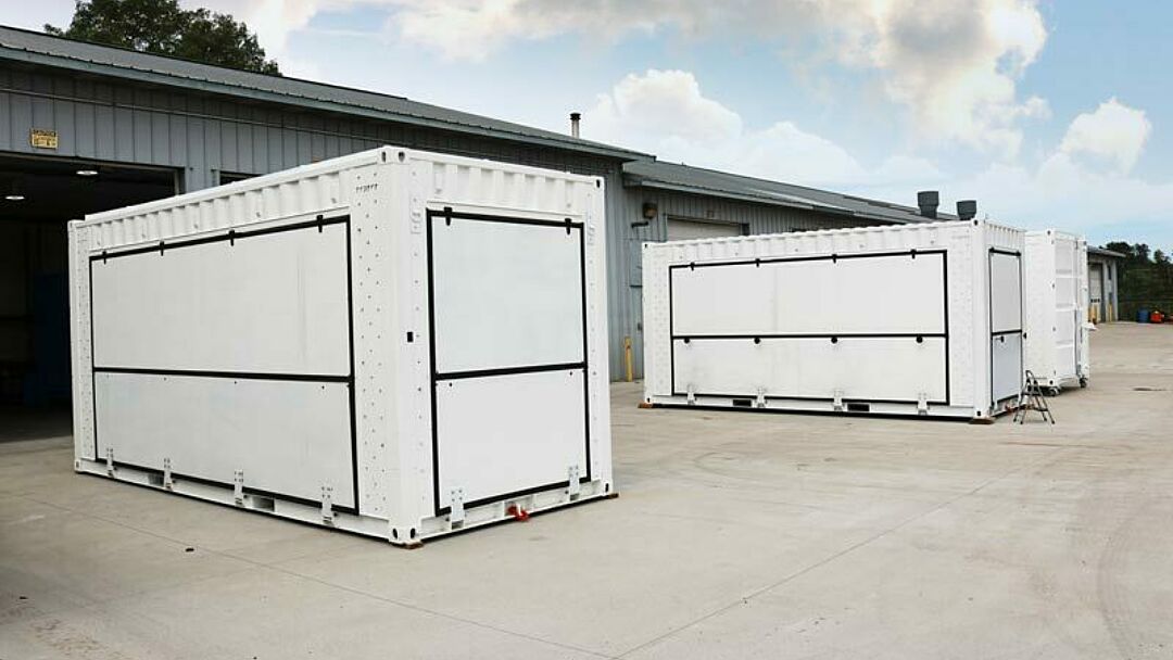 Side shot of a BoxPop® 10x20 Rental Shipping Containers