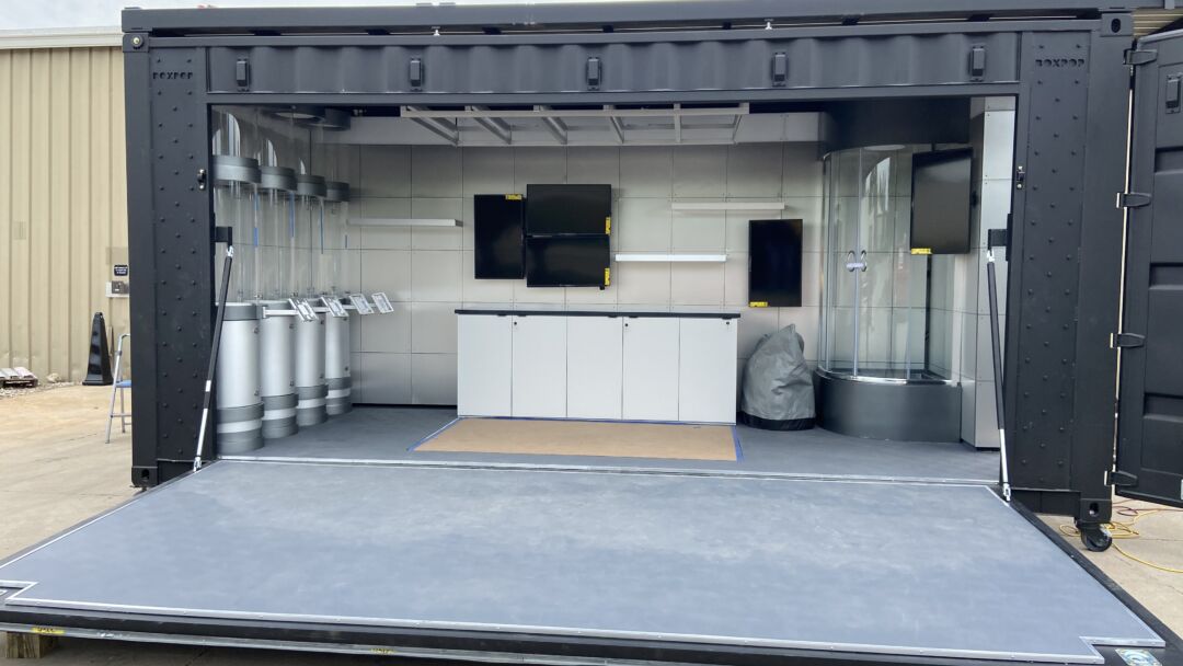 inside the ARYSE Modified Shipping Container BoxPop®