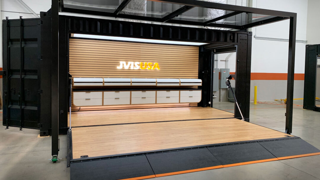 JVIS USA Tradeshow Container on floor