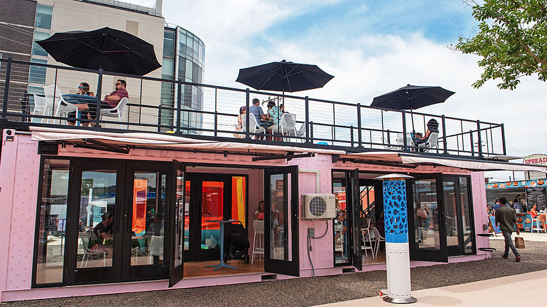 Rooftop bar BoxPop® Pod at Piazza Pod Park