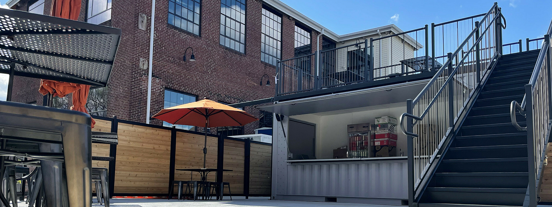 BoxPop Container Bar with Rooftop Deck | Custom Shipping Containers