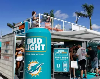 A custom BoxPop activation for a Miami Dolphins game