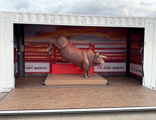 Fort Worth Bull custom shipping container
