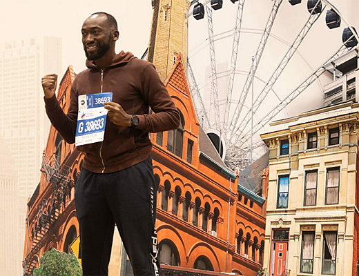 Racer at Octagon Bank of America Chicago Marathon BoxPop® activation