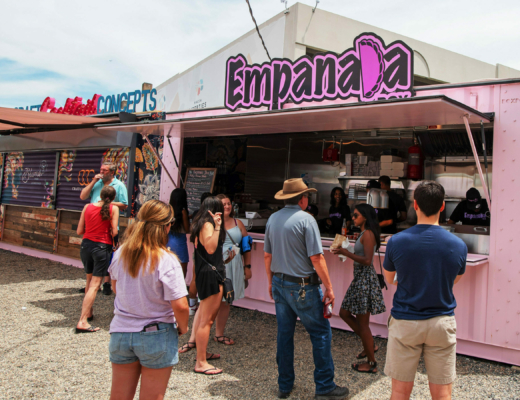 Custom BoxPop kitchen serving food at an outdoor park