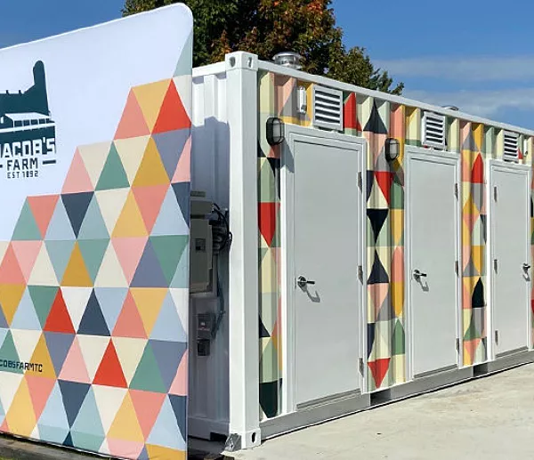 Jacobs Corn Maze Box Pop Restroom Container outside